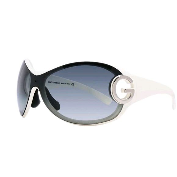 Dolce & Gabbana DG 6024B Shield Sunglasses Oversized Crystal White Wrap Y2k - Picture 1 of 8